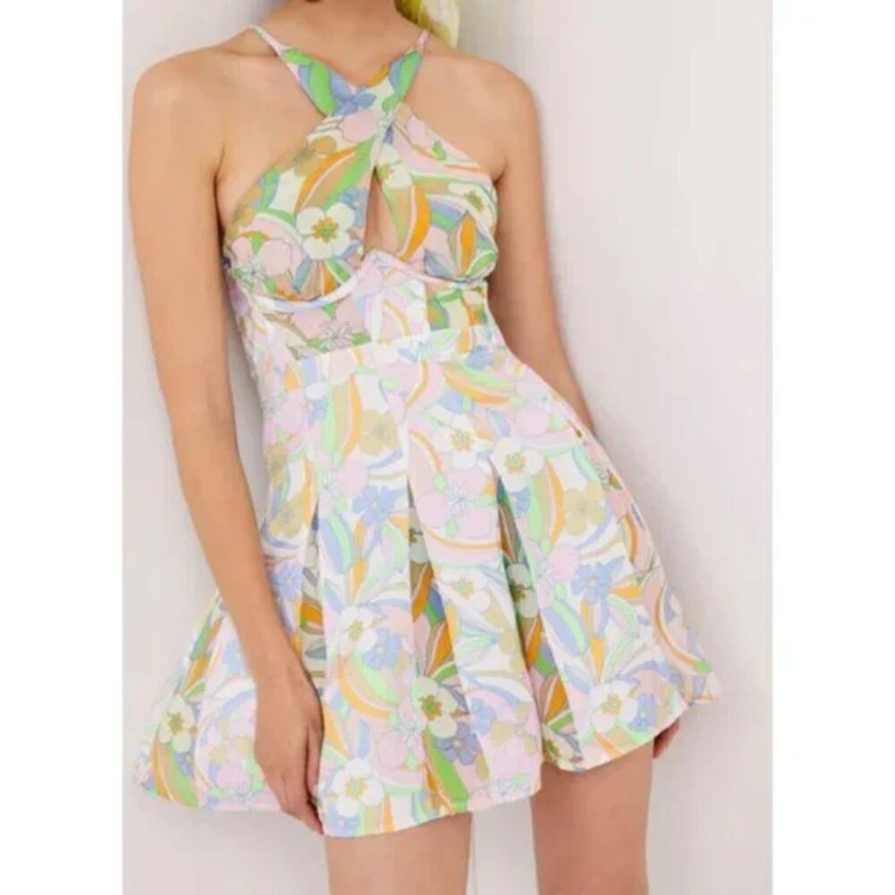 For Love and Lemons Guinevere Dress Large NWT HOCO Homecoming Groovy 60s retro - Picture 2 of 8